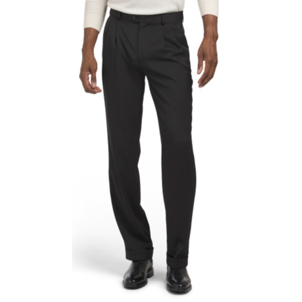 Perry Ellis Portfolio Mens Black Classic Fit Travel Luxe Dress Pants NWT 32 x 34